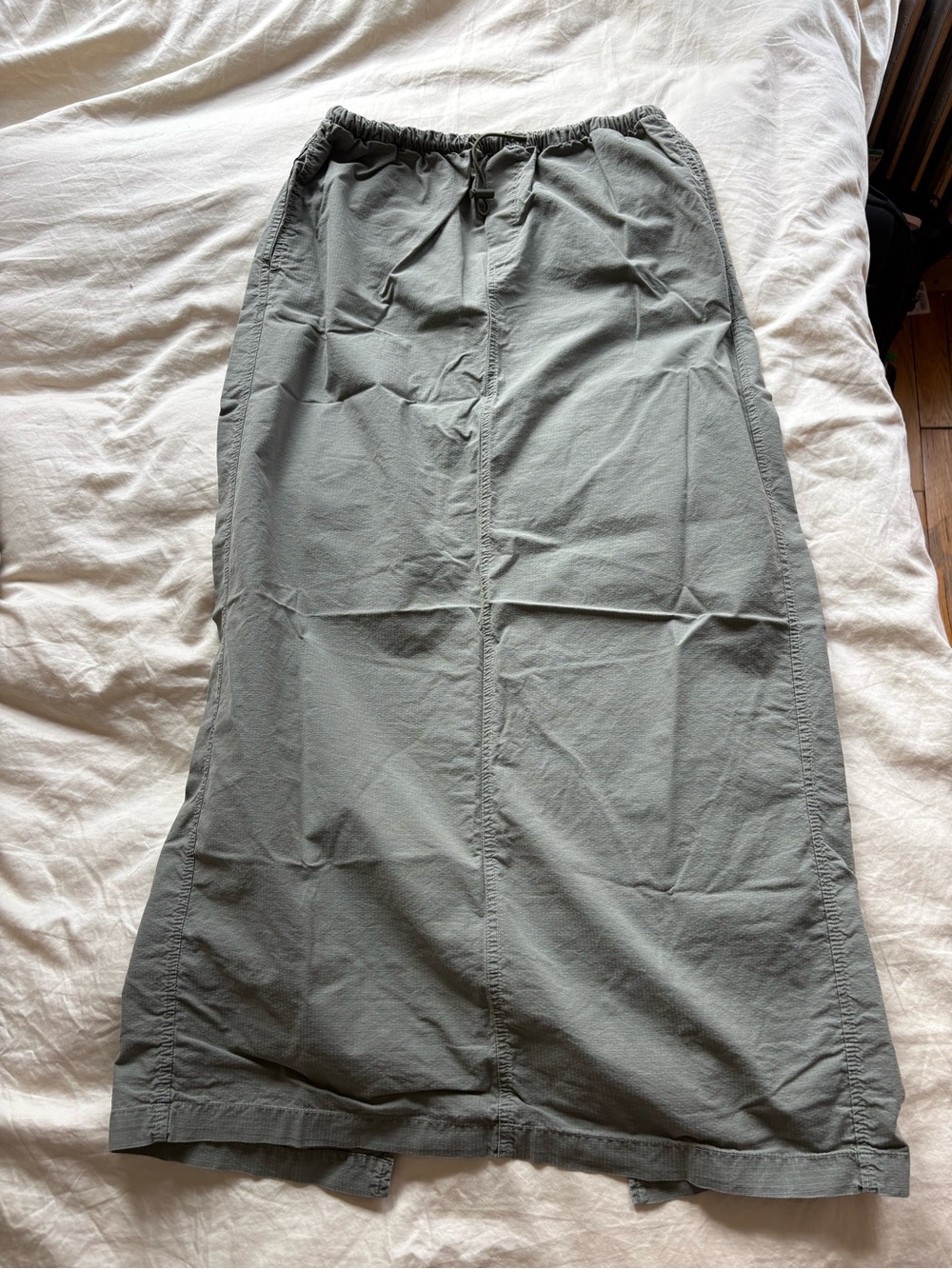 Womens Olive Green Drawstring Maxi cargo Skirt